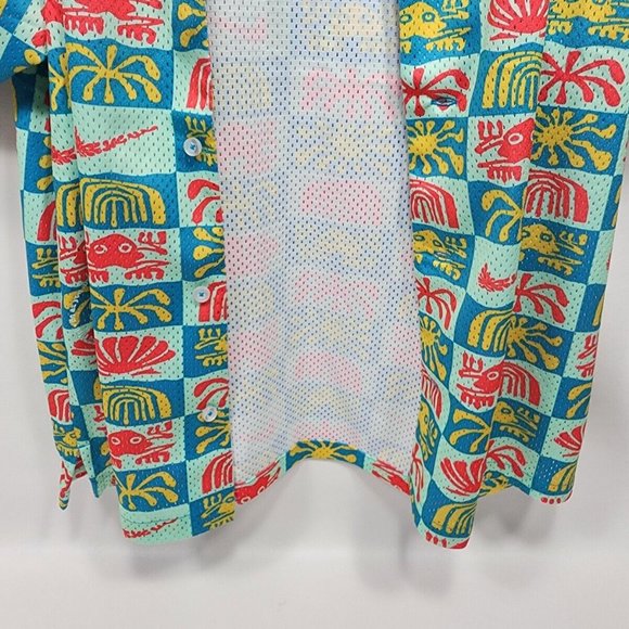 Nike Mesh Hawaiian Resort Camp Shirt Men's Sz M DV0041-446 Dri-Fit Button Up NWT - Picture 6 of 12